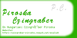 piroska czingraber business card